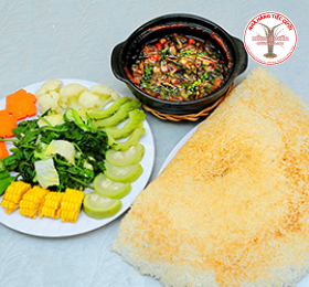 Cơm Cháy Kho Quẹt Rau Luộc