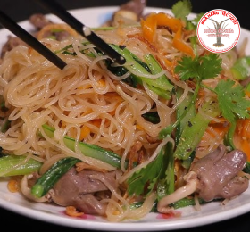 Tim, Mề Gà Xào Bún Gạo